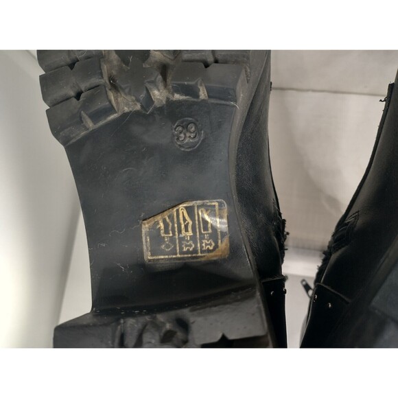 Girotti black pearl lace up leather combat boots Size EU 39 (Approx US 8.5) - Picture 13 of 14